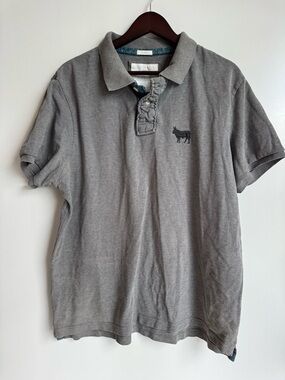 Kingsley Heath Timeless Nguni Pop Regular Polo Muscle Gray Men XXL Africa cotton